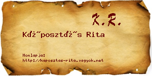 Káposztás Rita névjegykártya