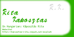 rita kaposztas business card